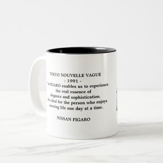 Figarations Tokyo Quote Bleke Aqua Figaro Auto Tweekleurige Koffiemok (Voorkant links)