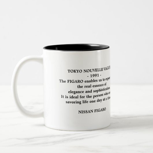 Figarations Tokyo Quote Lapis Grijs Figaro Auto Tweekleurige Koffiemok (Links)