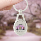 Figaro Car Monogram Oval Silver Sleutelhanger