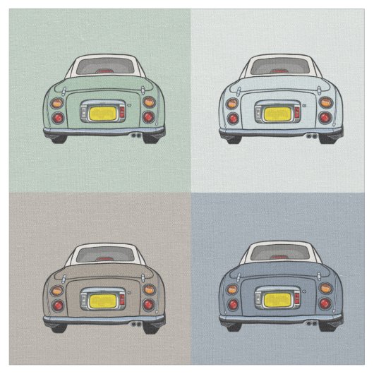 Figaro Car Pattern Fabric Stof (Close Up)