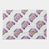 Figaro Car Pattern Keukenhanddoek roze (Horizontaal)
