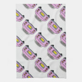 Figaro Car Pattern Keukenhanddoek roze (Verticaal)