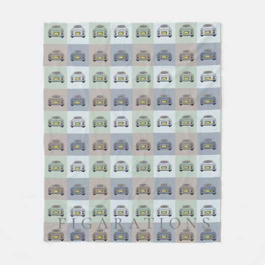 Figaro Car Pattern Personalized Fleece Deken (Voorkant)