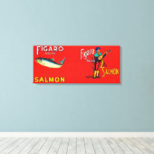 Figaro Merk Salmon Label Canvas Afdruk (Insitu (Houten vloer))