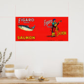 Figaro Merk Salmon Label Poster (Keuken)