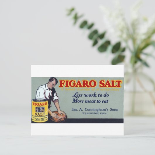 Figaro Salt Ad Washington,IA Briefkaart (Staand voorkant)
