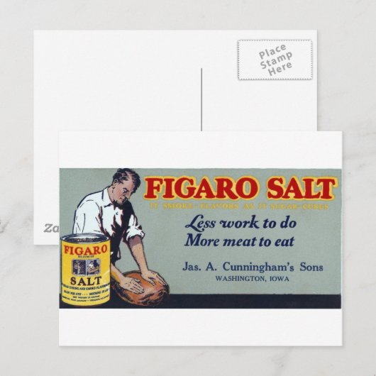 Figaro Salt Ad Washington,IA Briefkaart (Voorkant / Achterkant)