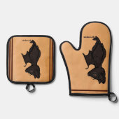 Figdewdrop Blinky the Bat pot holders Ovenwant & Pannenlap Set (Voorkant)