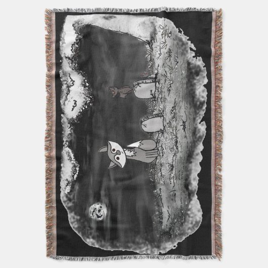 figdewdrop Fig & Blinky Graveyard Throw Blanket Deken (Voorkant Verticaal)