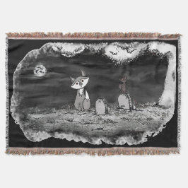 figdewdrop Fig & Blinky Graveyard Throw Blanket Deken