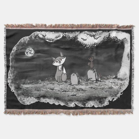figdewdrop Fig & Blinky Graveyard Throw Blanket Deken (Voorkant)