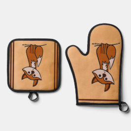 Figdewdrop Fig the Fox pot holders Ovenwant & Pannenlap Set