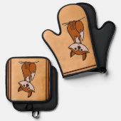 Figdewdrop Fig the Fox pot holders Ovenwant & Pannenlap Set (Voorkant / Achterkant)