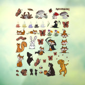 figdewdrop-figuren uitknipbaar binnen raamfolie raamsticker (Vel 3)