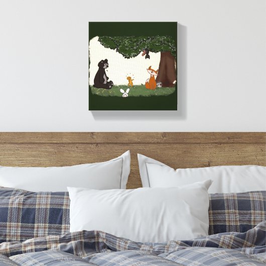 figdewdrop Lentedag opgerekt canvasprint Canvas Afdruk (Insitu (Slaapkamer))