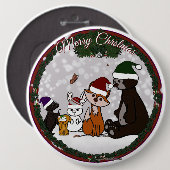 Figdewdrop Prettig Kerstmis Ronde Knop Button 6,0 Cm (Voorkant /achterkant)