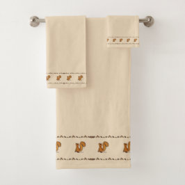 figdewdrop Squirrel Acorn & Leaves Bath Towel Set Bad Handdoek