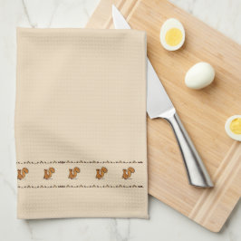 figdewdrop Squirrel Acorn & Leaves Kitchen Towel Theedoek