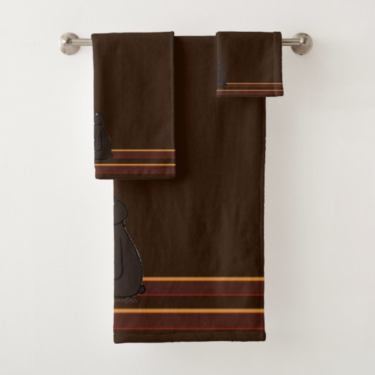 figdewdrops Beer Bruine Bad Handdoek Set (Insitu)