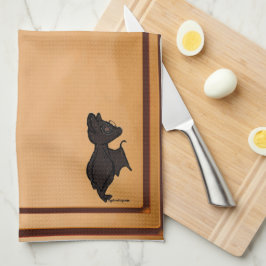 figdewdrops Blinky the Bat kitchen towel Theedoek