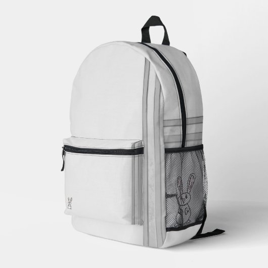 figdewdrops Bunny Backpack Bedrukte Rugzak (Achterkant Hoek Rechts)