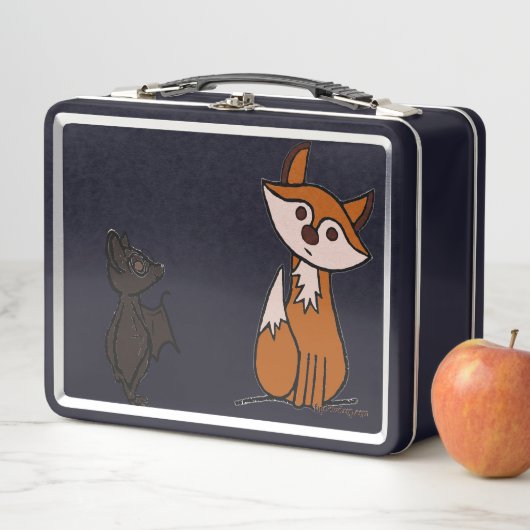 figdewdrops Fig Fox & Blinky Bat Lunchbox (In situ)