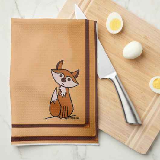 figdewdrops Fig the fox kitchen towel Theedoek (Quarter Fold)