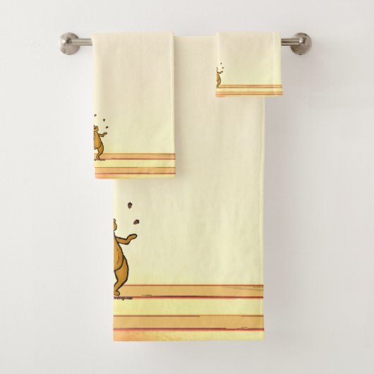 figdewdrops Jonglerende Eekhoorn Bad Handdoek Set (Insitu)