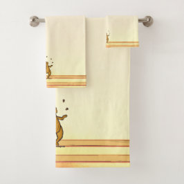 figdewdrops Juggling Squirrel Bath Towel Set Bad Handdoek