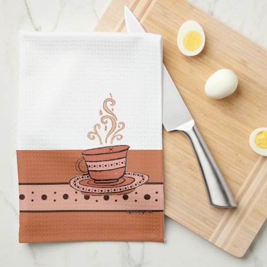 figdewdrops Oranje Relax Cup keukendoek Theedoek (Quarter Fold)
