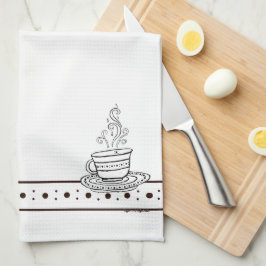 figdewdrops Witte Relax Cup keukendoek Theedoek