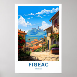 Figeac Frankrijk Reisprint Poster