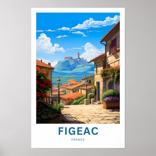 Figeac Frankrijk Reisprint Poster (Voorkant)