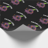 Figgin Cool Funny Fig Food Pun Dark BG Cadeaupapier (Hoek)