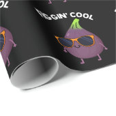 Figgin Cool Funny Fig Food Pun Dark BG Cadeaupapier (Rol Hoek)