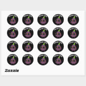 Figgin Cool Funny Fig Food Pun Dark BG Ronde Sticker (Vel)