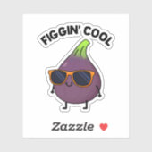 Figgin Cool Funny Fig Food Pun Sticker (Vel)