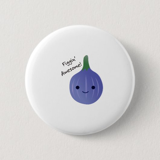 Figgin Geweldige Cute Kawaii Fig Ronde Button 5,7 Cm (Voorkant)