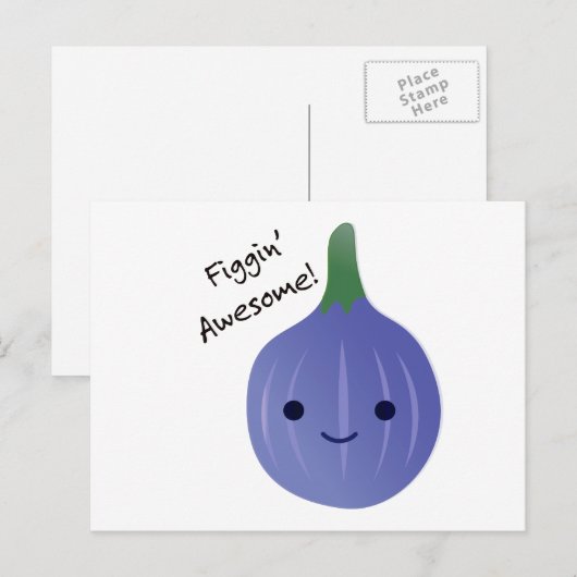 figgin Geweldige Fig Pun Feestdagenkaart (Voorkant / Achterkant)