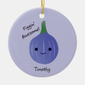figgin Geweldige Fig Pun Keramisch Ornament (Voorkant)