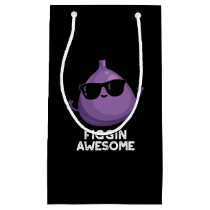 Figgin Geweldige Funny Fruit Fig Pun Dark BG Klein Cadeauzakje