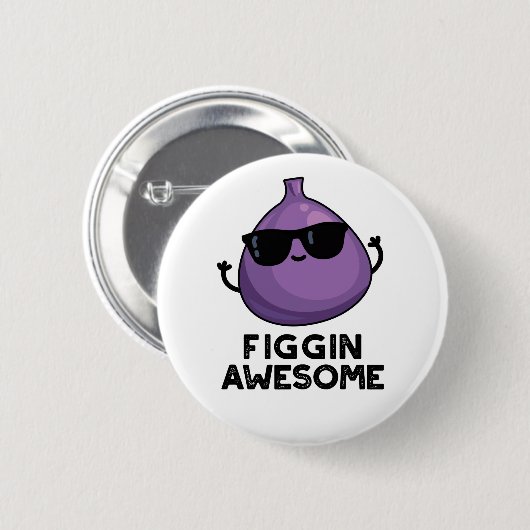 Figgin Geweldige Funny Fruit Fig Pun Ronde Button 5,7 Cm (Voorkant /achterkant)