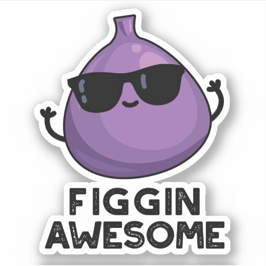 Figgin Geweldige Funny Fruit Fig Pun Sticker (Voorkant)