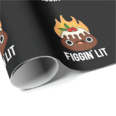 Figgin Lit Funny Figgy Pudding Pun Dark BG Cadeaupapier (Rol Hoek)