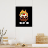 Figgin Lit Funny Figgy Pudding Pun Dark BG Poster (Keuken)