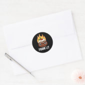 Figgin Lit Funny Figgy Pudding Pun Dark BG Ronde Sticker (Envelop)