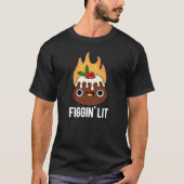 Figgin Lit Funny Figgy Pudding Pun Dark BG T-shirt (Voorkant)