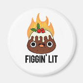 Figgin Lit Funny Figgy Pudding Pun Magneet (Voorkant)
