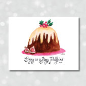 Figgy Pudding Recipe Cute Hand-Drawn Kerstmis Feestdagen Kaart