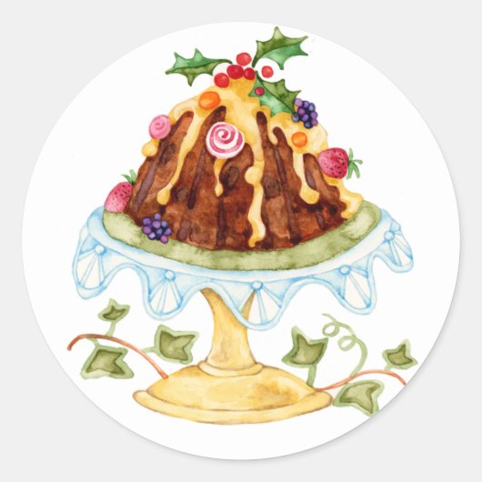 Figgy Pudding Ronde Sticker (Voorkant)
